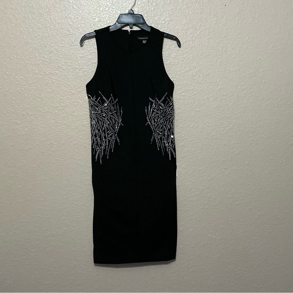 Andrew Marc Chic Beaded Black Sheath Dress - Picture 3 of 8